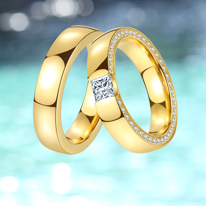 Gelbgold Edelstahl Ring